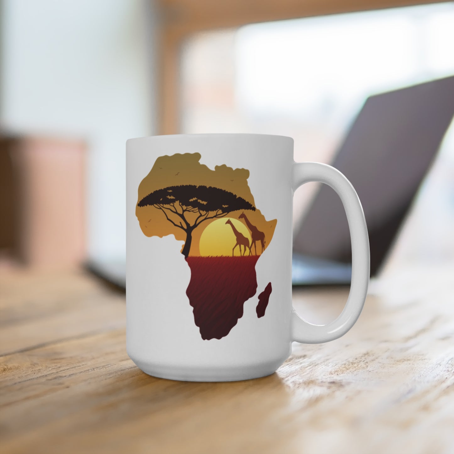 Africa Silhouette Mug — Sunset Safari 15oz