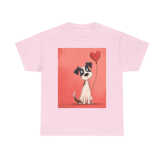 CUTE VALENTINES PUPPY WITH BALLON TSHIRT